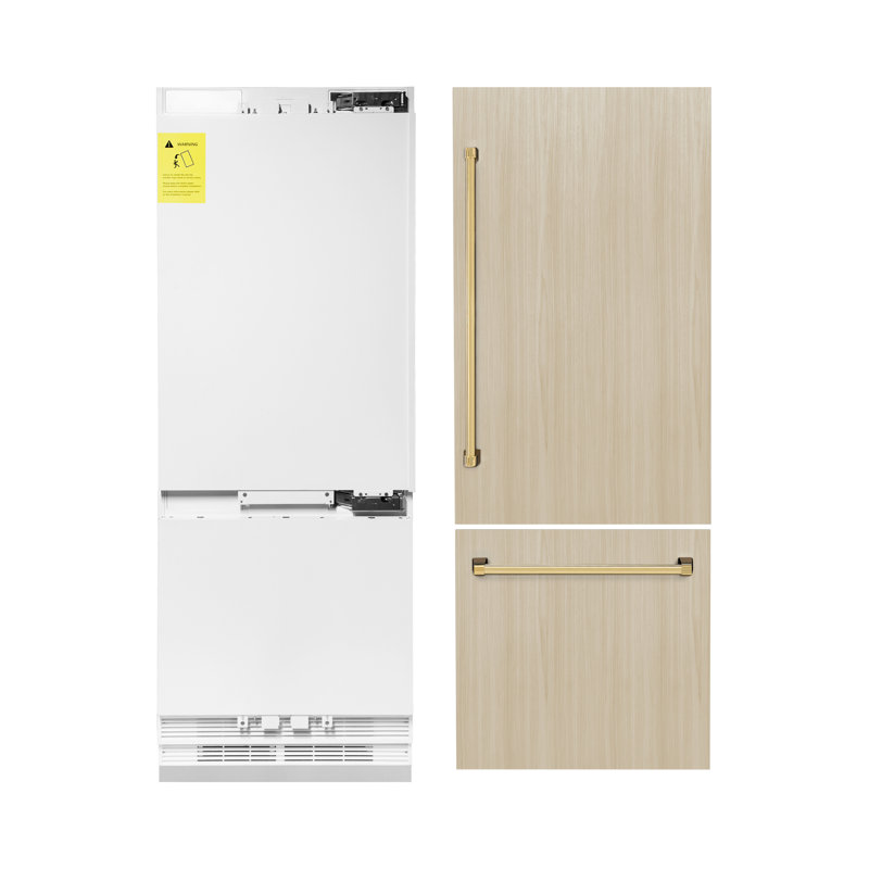 ZLINE 30" 16.1 cu. ft. Panel Ready Built-In 2-Door Bottom Freezer Refrigerator with Internal Water and Ice Dispenser
