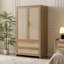 Armoire 70 po H 70,86 po en rotin d'inspiration bohémienne-2011644204