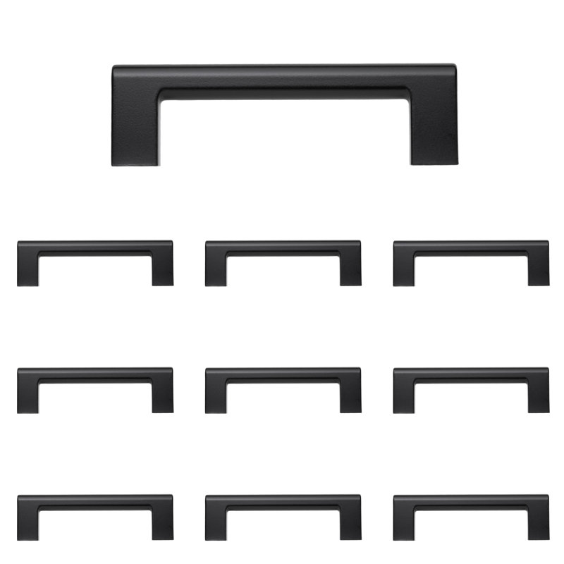 Ensemble de poignées barres noires mates 4 po Vail, Noir mat, 4"