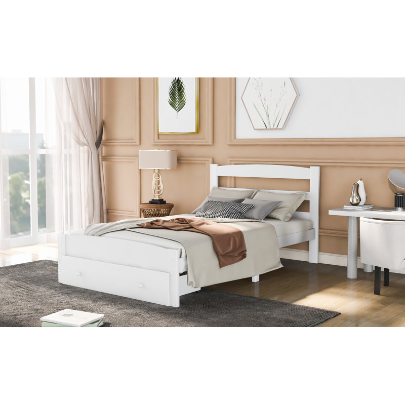 Mclawhorn Solid Wood Storage Bed, White, Single (3')