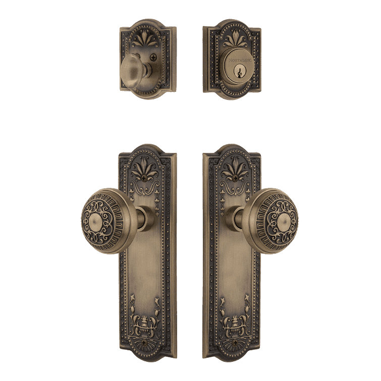Nostalgic Warehouse Meadows Entry Set with Egg & Dart Knob