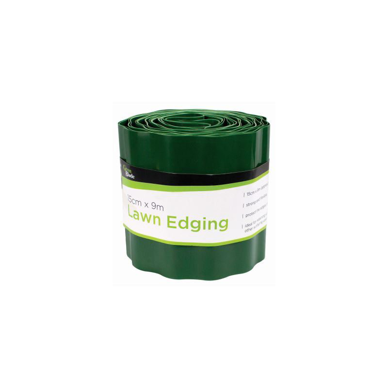 15cm H x 90cm W Green Lawn Plastic Edging