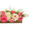 Hydrangeas and Peonies Arranged in Wooden Basket