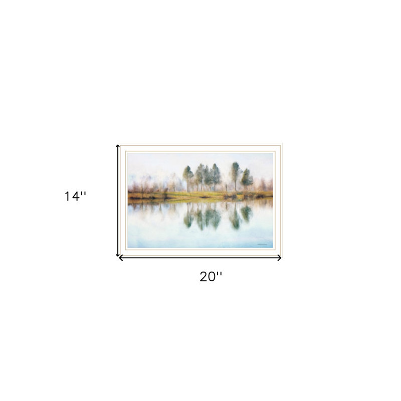 Lake Reflections White Framed Print Wall Art