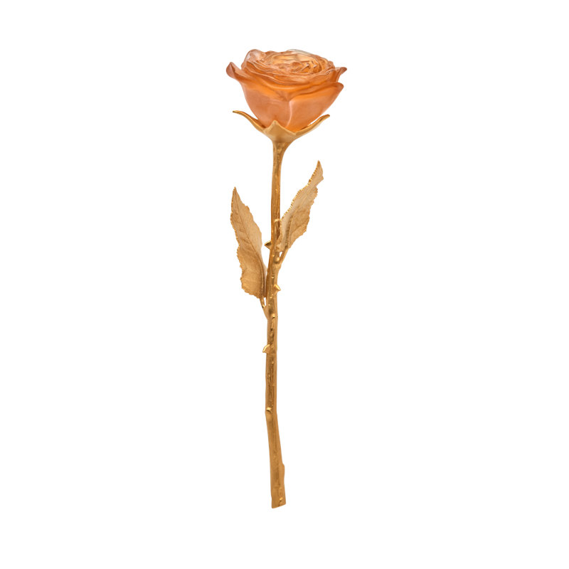 Eternal Rose Sculpture, Pink/Gold