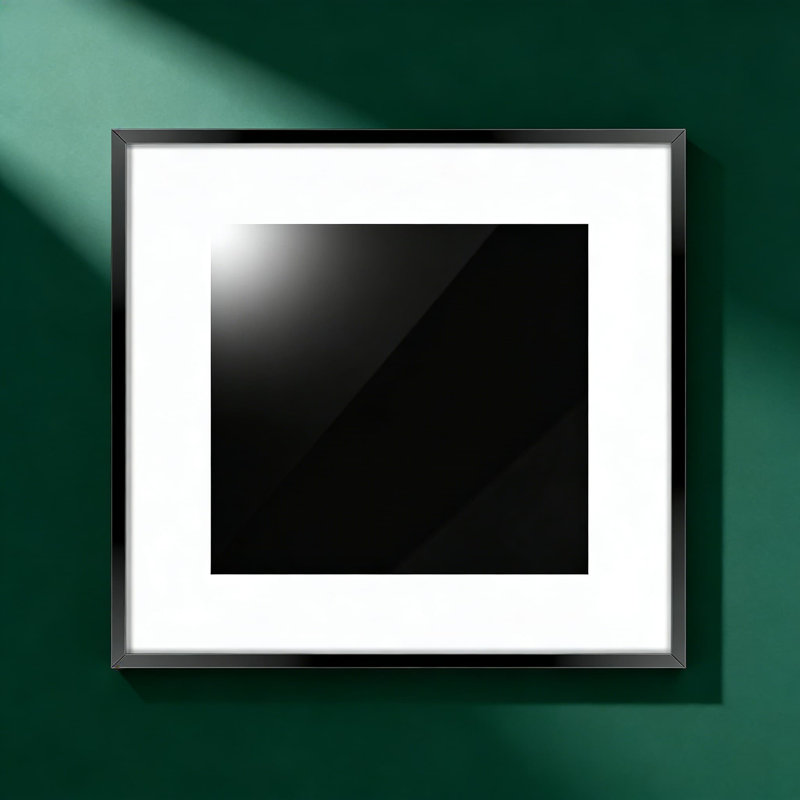 15X15 Square Picture Frame With Mat - Modern Black Aluminum Frame With Tempered Glass And Wall Hanging Kit, Set Of 1, 1