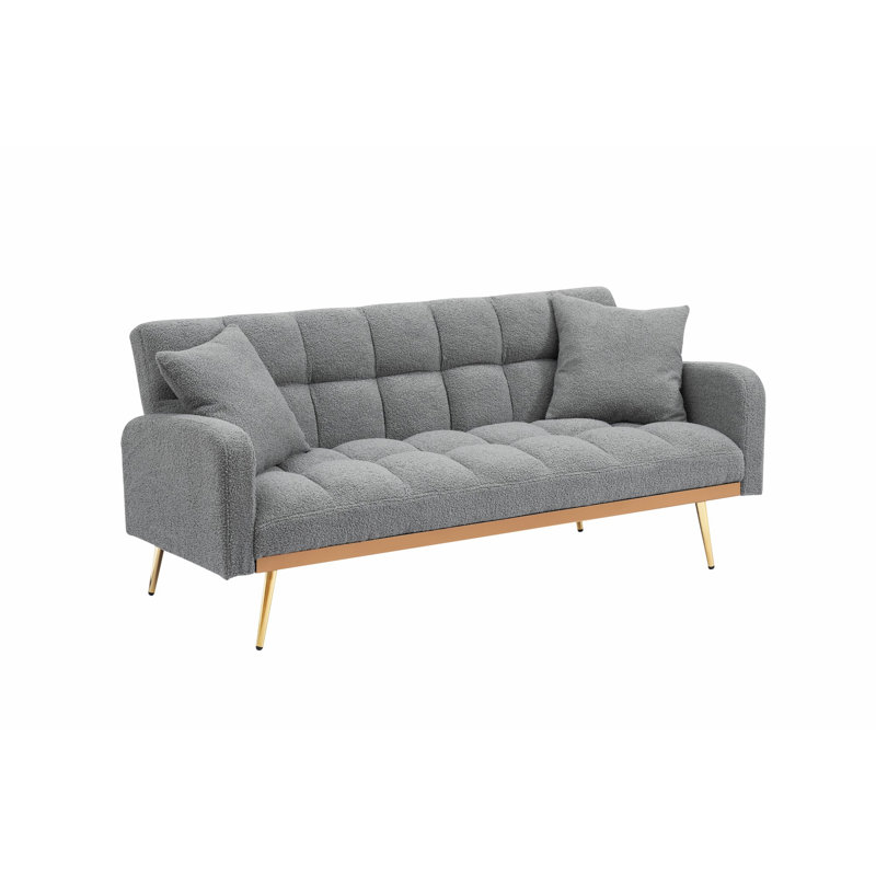 Upholstered Loveseat, Sofa Bed For Living Room And Bedroom, Gray