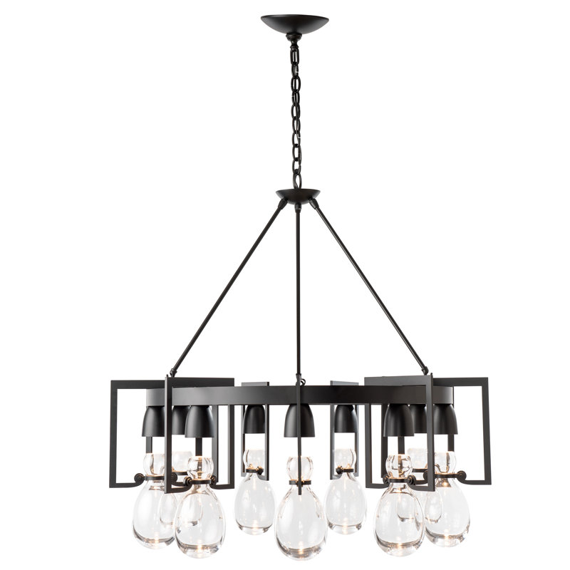 Apothecary 9 - Light Unique / Statement Wagon Wheel Chandelier, Black