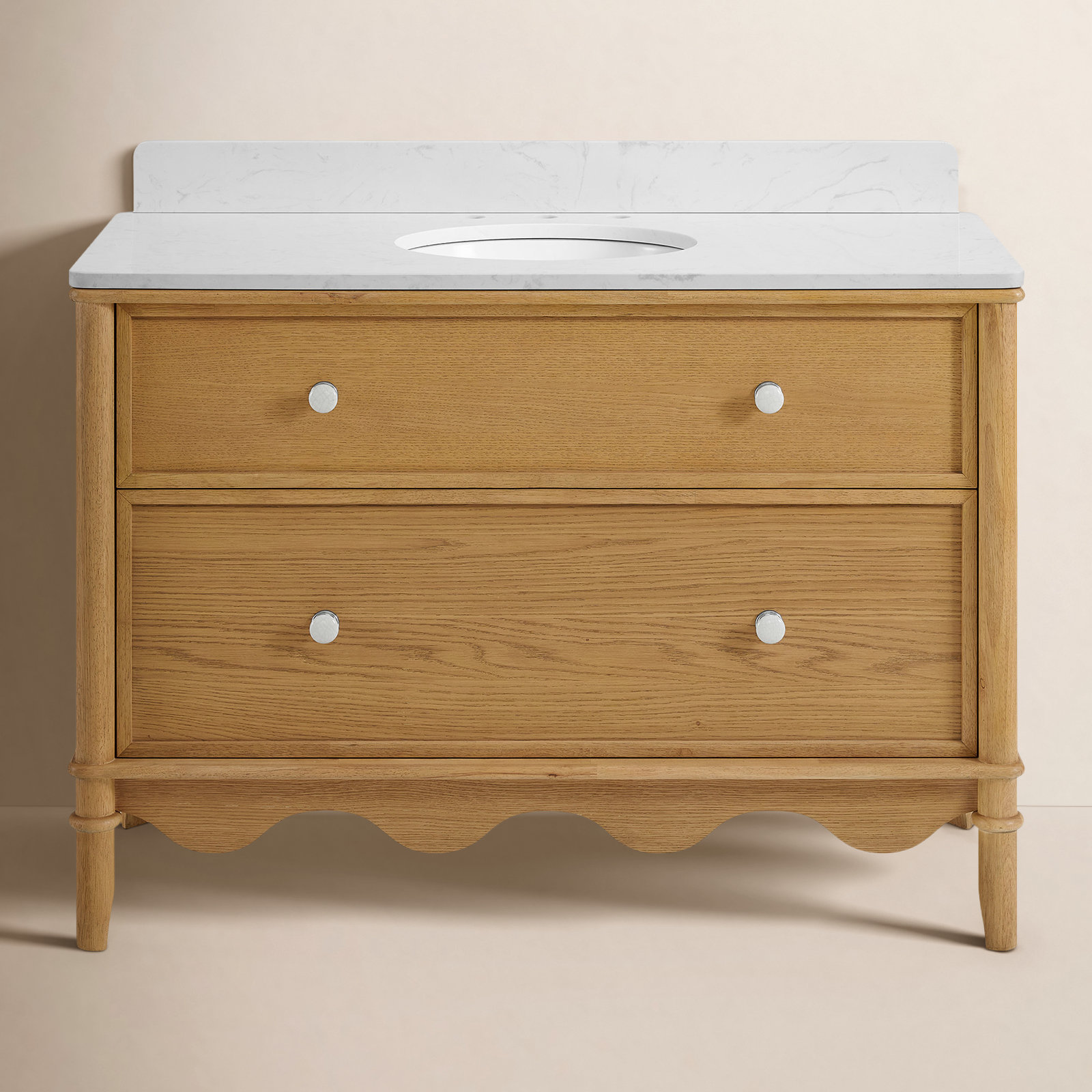 Juliette Bathroom Vanity, Enhanced Natural Oak, 34" H x 24" W x 20" D