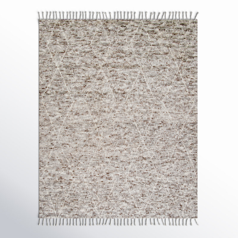 Talon Hand Knotted Wool Washable Geometric Indoor Rug, Rectangle 8' x 10'