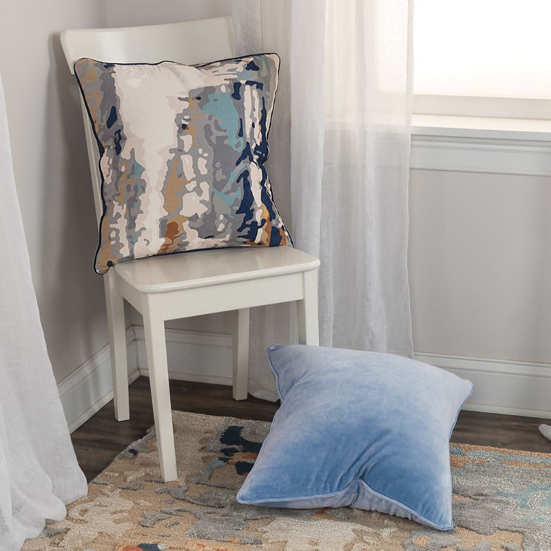 Chelan Gray Navy Abstract Printed Throw Pillow Throw Pillow