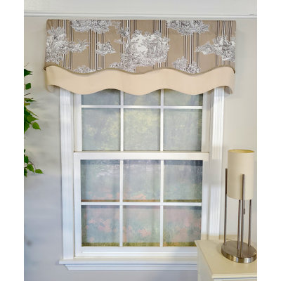 French Toile Layered Window Valance