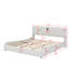 Lit plateforme tapissier luxueux en similicuir avec tête de lit épaisse, haut-parleurs Bluetooth et lumière DEL RVB-450199532-450199522