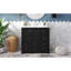 Meuble-lavabo de 36 pouces avec lavabo, meuble-lavabo Merriwood en bois massif avec 4 tiroirs de rangement et une tablette, portes Ã  fermeture douce-1123332586