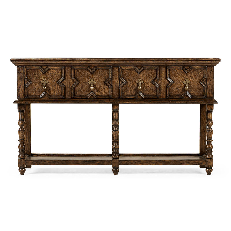 Sherwood Oak 64'' Solid Wood Sideboard, Tudor Oak Dark Brown