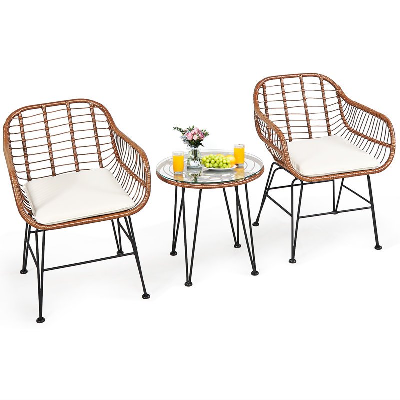 Cadnite - Person Patio Conversation Set, Brown, Beige