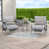 Light Gray Frame/Light Gray Polyester Cushion