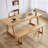 Burlywood Rectangular Solid Wood Desk-109690984