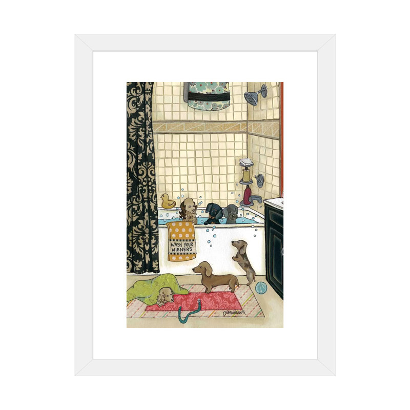 «Wash Your Viennaers» - impression, H 24 po x l 16 po x P 1 po, Papier beaux-arts encadré blanc