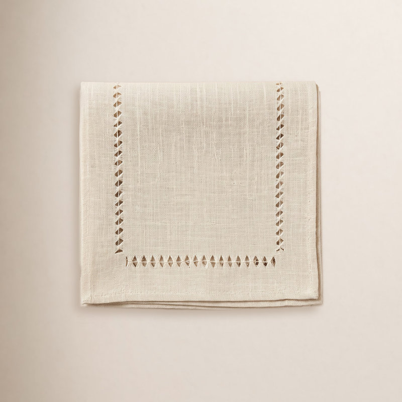 Earthy Refinement Jute Hemstitch Table Runner, Ivory