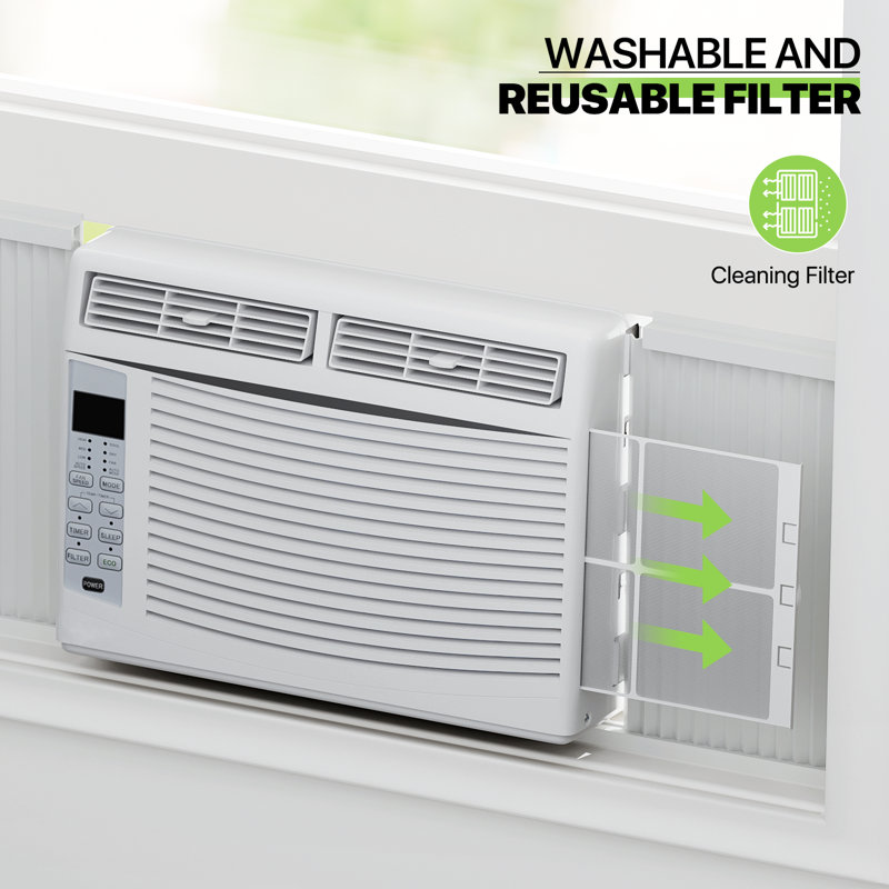 6000 BTU White Window Air Conditioner with Remote Control