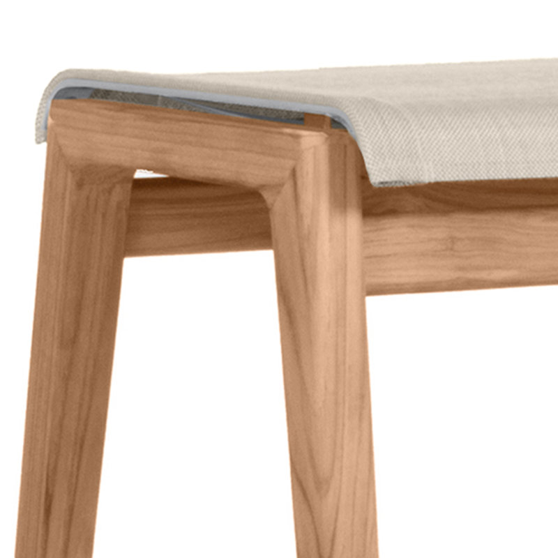 Coast Patio Bar Stool, Natural Teak Frame/Canvas Sling