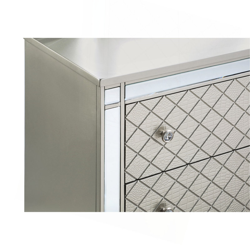 Commode de chambre à coucher 1 tiroir 5 pièces Glam