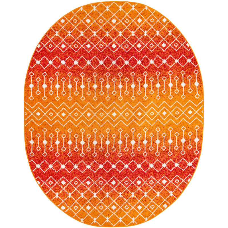 Abstract Indoor Rug, Oval 7'10" x 10'
