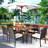 6 - Person Solid Wood Patio Dining Set Umbrella Hole Included Rectangular Table with Cushions Included-1868478283