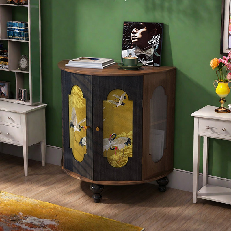 Élégante armoire d'appoint multifonctionnelle en bois massif