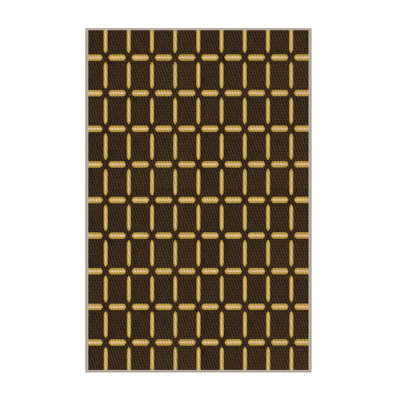 Tapis décoratif jaune/noir tissé à la machine à motif géométrique Gustafson