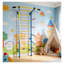 Aire de jeu murale 5 en 1 avec échelle de corde et barre de traction, système d'escalade en acier pour enfants