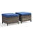 Wicker Outdoor Ottomans for Patio Set of 2 Rattan Footstools w/Removable Cushions-1158777096-1160818655