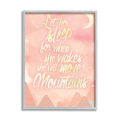 " Let Her Sleep Pink Water Color Mountains " by Kimberly Glover