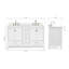 Coiffeuse Cambridge en blanc avec comptoir en quartz blanc avec lavabo-1558791198