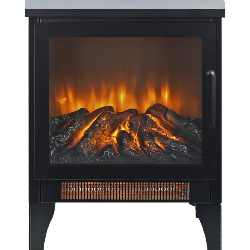 15 Inch Freestanding Fireplace Stove, 3D Flame Effect, 1400W/700W Heat, 5000 /H, , 400 Sq. Ft. 50000 Hrs Led, Removable Foot, Black Electric With /Ul Long-Lasting Finish