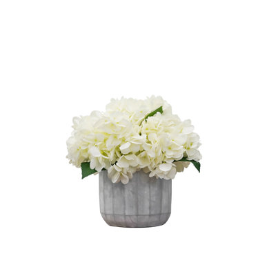 Centre de table hortensia de bureau en pot