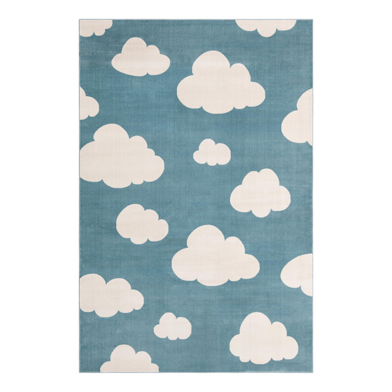 Unique Loom Clouds Whimsy Kids Rug, Rectangle 6'1" x 9'