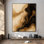 Très grand art mural imprimé sur toile - art abstrait abstrait brun et noir pour décoration de salon ou de chambre à coucher - "Assemblage requis du cadre (cadre non fini)"