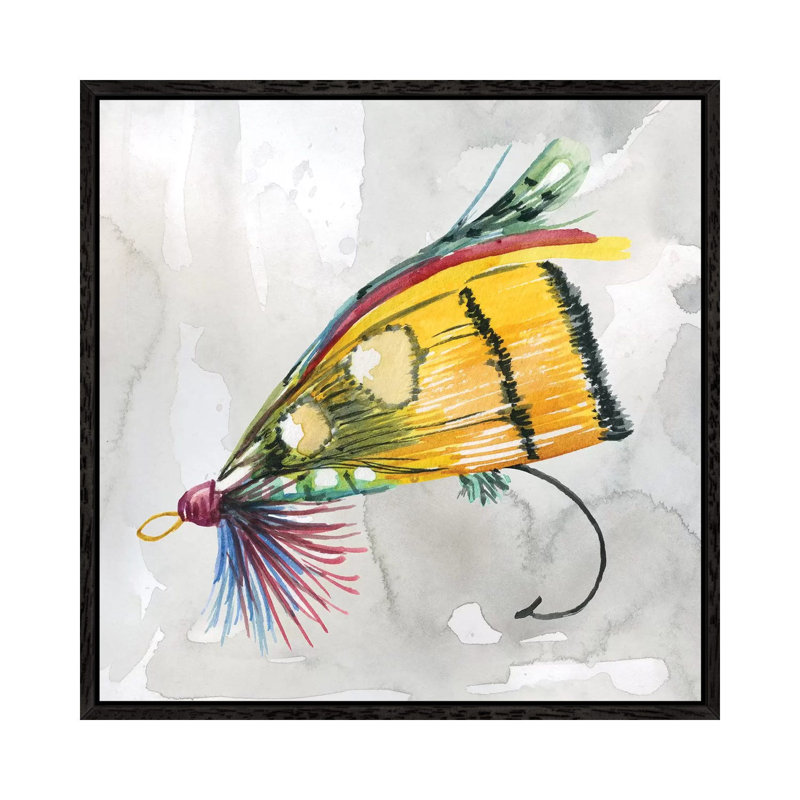 Fly Hook IV 1 Piece Wall Art on Canvas, 66.04 cm H x 66.04 cm W, Black Framed