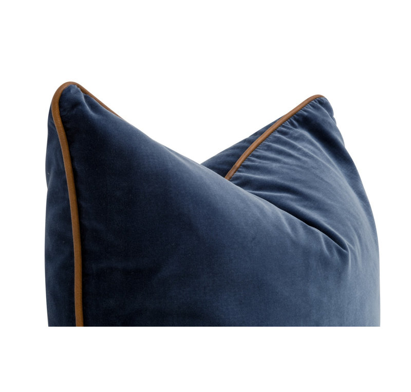 Ensemble de 2 coussins rembourrés en polyester luxueux Bule Essential, H 22 po x l 22 po, Carrée, Bleu