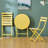 3 Piece Patio Bistro Set Of Foldable Round Table And Chairs, Yellow