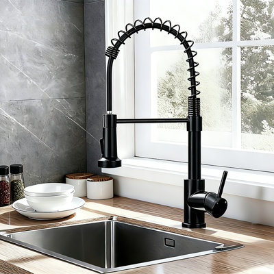 25.5" Pull-Down Kitchen Faucet with Motion Sensor, for Single Hole Sink - Touchless, High Arc Sprayer & Spray/Stream Modes, Brushed Nickel, 304 Stainless Steel for Kitchen, Bar, RV