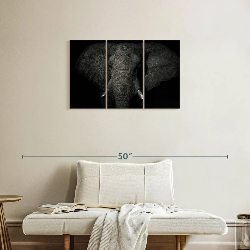 Monochrome Elephant, 20" H x 33" W