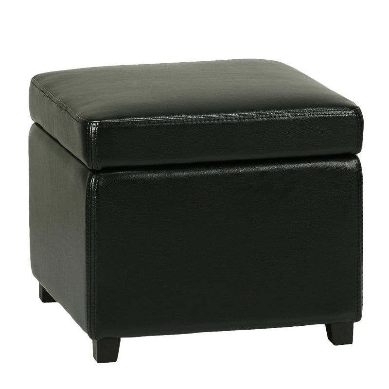 Faux Leather Ottoman
