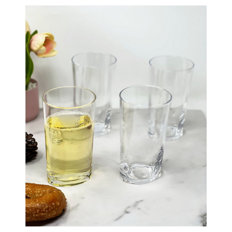 Oval Halo Acrylic Glasses Drinking, 15 fl oz, Clear