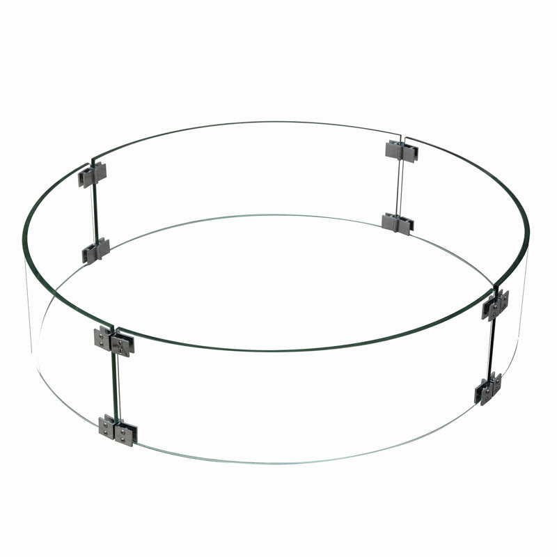Glass Glass Border For Gas Fireplaces, 18 cm H x 76 cm W x 76 cm D