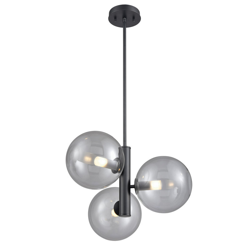 Sumner 3 - Light Dimmable Tiered Chandelier, Smoke, Graphite