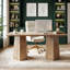 Bureau de direction rectangulaire de 159 cm avec piètement trapézoïdal, table de travail en bois pour bureau à domicile