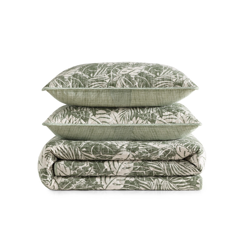 Ensemble de courtepointe réversible en coton vert Tommy Bahama Costa Blanca, King